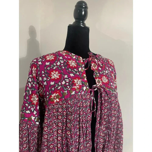 Free People Malia Babydoll Jacket in Berry Combo - Picture 3 of 13